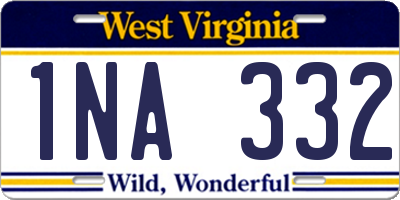 WV license plate 1NA332