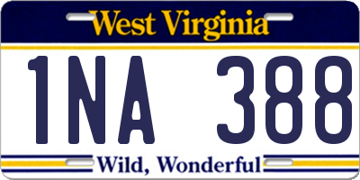 WV license plate 1NA388