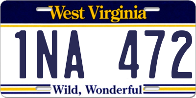 WV license plate 1NA472
