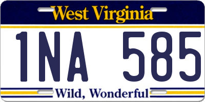 WV license plate 1NA585