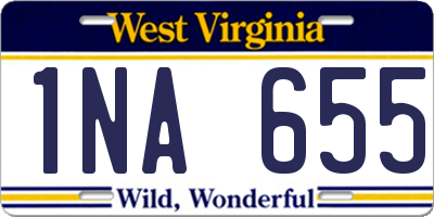 WV license plate 1NA655