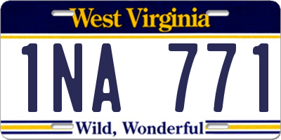 WV license plate 1NA771