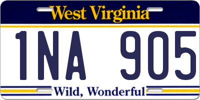 WV license plate 1NA905