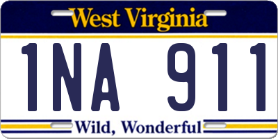 WV license plate 1NA911