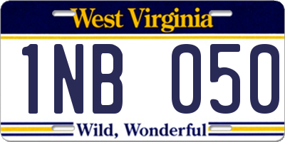 WV license plate 1NB050