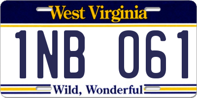 WV license plate 1NB061