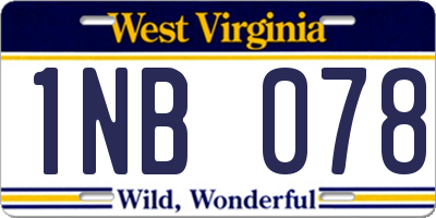 WV license plate 1NB078
