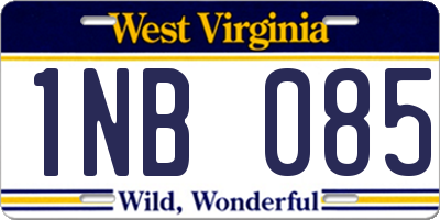 WV license plate 1NB085