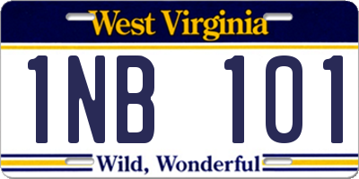 WV license plate 1NB101