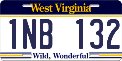 WV license plate 1NB132