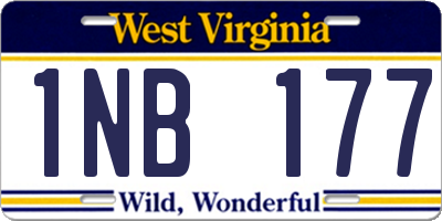 WV license plate 1NB177
