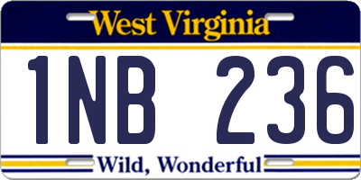 WV license plate 1NB236