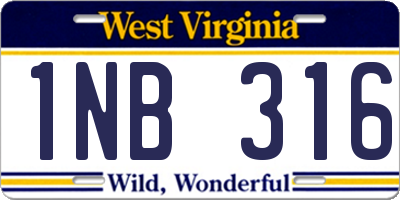 WV license plate 1NB316