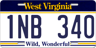 WV license plate 1NB340