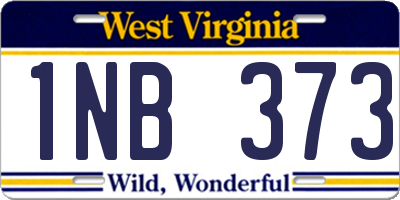 WV license plate 1NB373