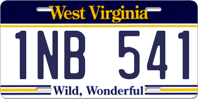WV license plate 1NB541