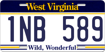 WV license plate 1NB589