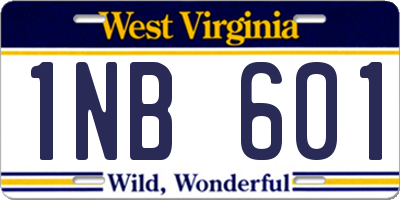 WV license plate 1NB601