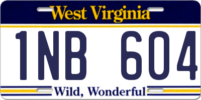 WV license plate 1NB604