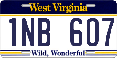 WV license plate 1NB607