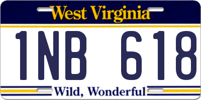WV license plate 1NB618