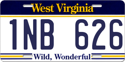 WV license plate 1NB626