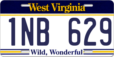 WV license plate 1NB629