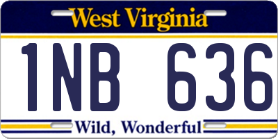 WV license plate 1NB636