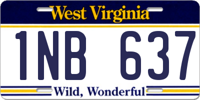 WV license plate 1NB637