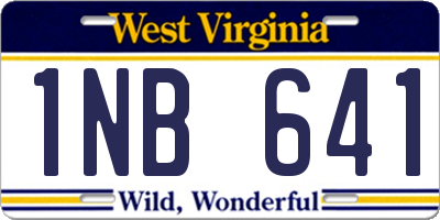 WV license plate 1NB641