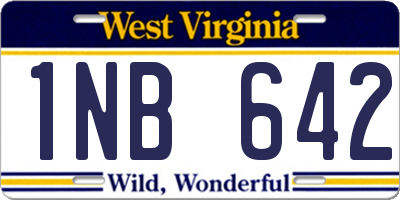 WV license plate 1NB642