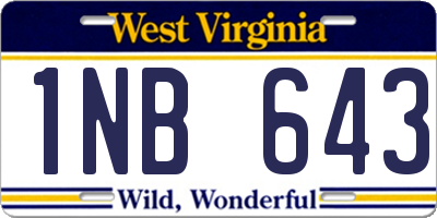 WV license plate 1NB643