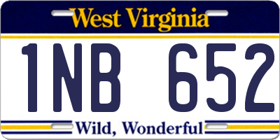 WV license plate 1NB652