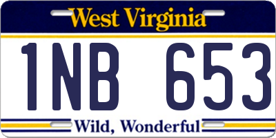 WV license plate 1NB653