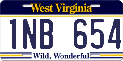 WV license plate 1NB654