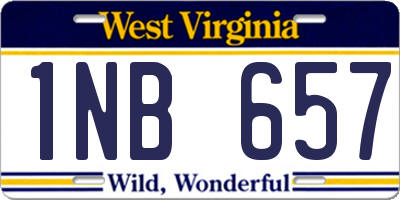 WV license plate 1NB657