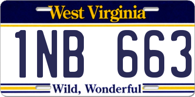 WV license plate 1NB663