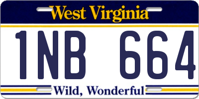 WV license plate 1NB664