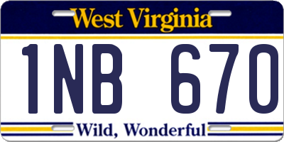 WV license plate 1NB670