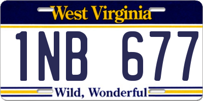 WV license plate 1NB677