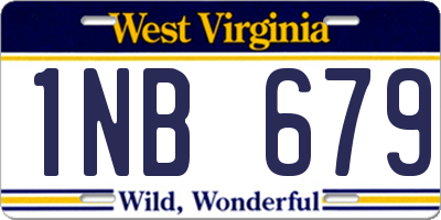 WV license plate 1NB679