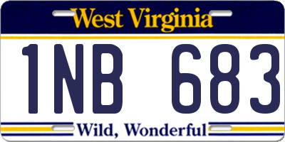 WV license plate 1NB683