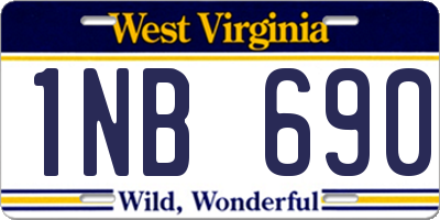 WV license plate 1NB690