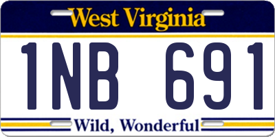 WV license plate 1NB691