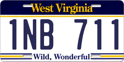 WV license plate 1NB711