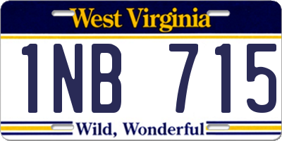 WV license plate 1NB715