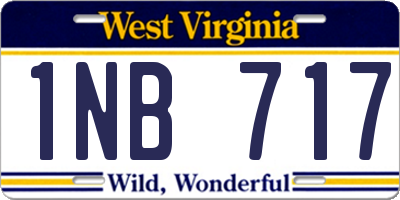 WV license plate 1NB717