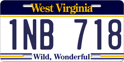 WV license plate 1NB718