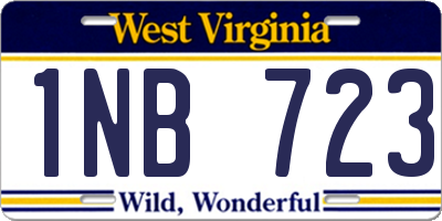 WV license plate 1NB723