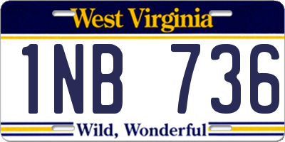 WV license plate 1NB736